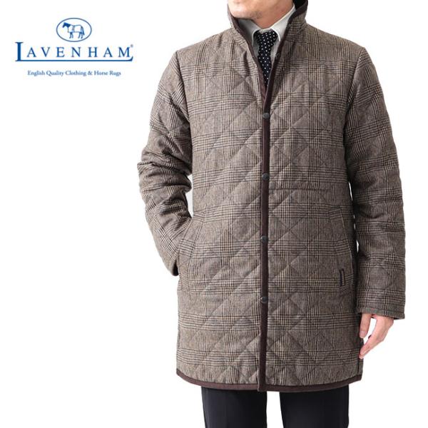 美品 ラベンハム サイズ38 キルティングコート 杢ブラウンのウール生地 美品 ラベンハム サイズ38 キルティングコート 杢ブラウンの