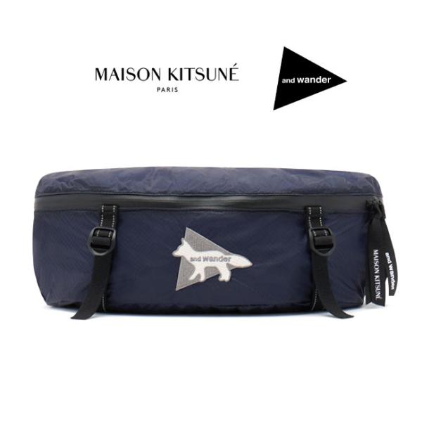 MAISON KITSUNE × and wander ウエストバッグ カーキ 希少✨maison kitsune × and wander ボディバッグ - メルカリ
