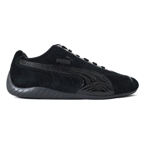 PUMA プーマ SPEEDCAT CROC WNS スピードキャット クロコ 407674 03 黒 ブラック レザー クロコ型押し スニーカー シューズ レディース メンズ