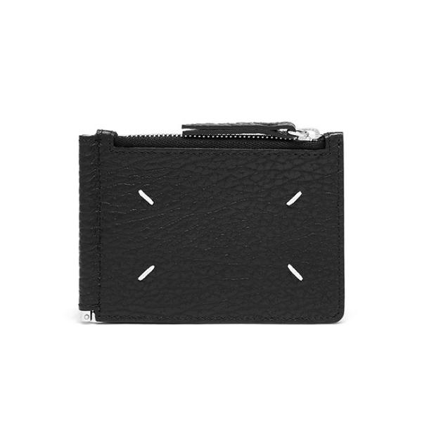 MaisonMargiela マルジェラ 折り財布 グレインレザー ブラック Maison Margiela メゾンマルジェラ グレインレザー マネークリップ付き