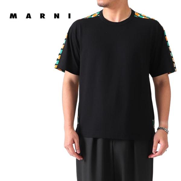 希少 48 サイズ MARNI マルニ 総柄 Tシャツ カットソー 切替 花柄 golden-state_t13052001