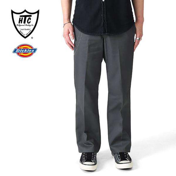 HTC × Dickies エイチティーシー ディッキーズ DOUBLE CHAIN 874 フラワースタッズ ターコイズ ワークパンツ チャコール コラボ メンズ