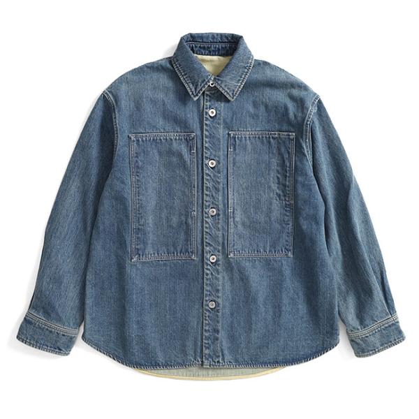 JIL SANDER+ ジルサンダープラス オーバーサイズ ブリーチデニムシャツ