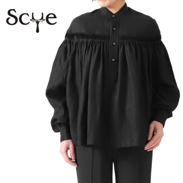 Scye サイ リネン ピンタックブラウス 1222-31016 ギャザーシャツ