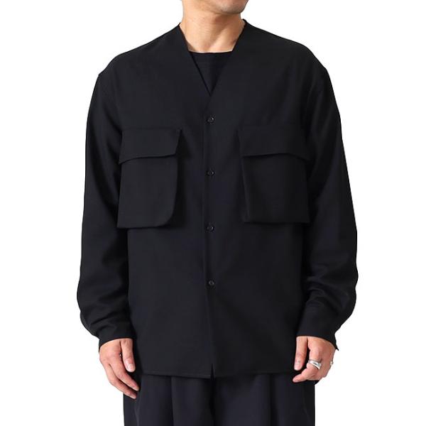 MARNI マルニ トロピカルウール ノーカラー Vネックシャツ CUMU0369A1