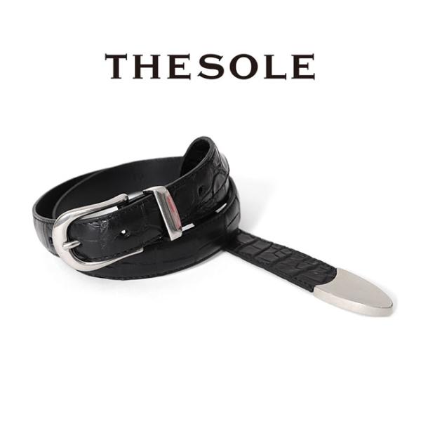 THESOLE Puntale ベルト 90 ザソール　　クロコダイル THE SOLE ザ ソール クロコダイルレザー プンターレベルト
