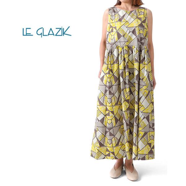 LE GLAZIK ルグラジック バティック スリーブレスワンピース JL