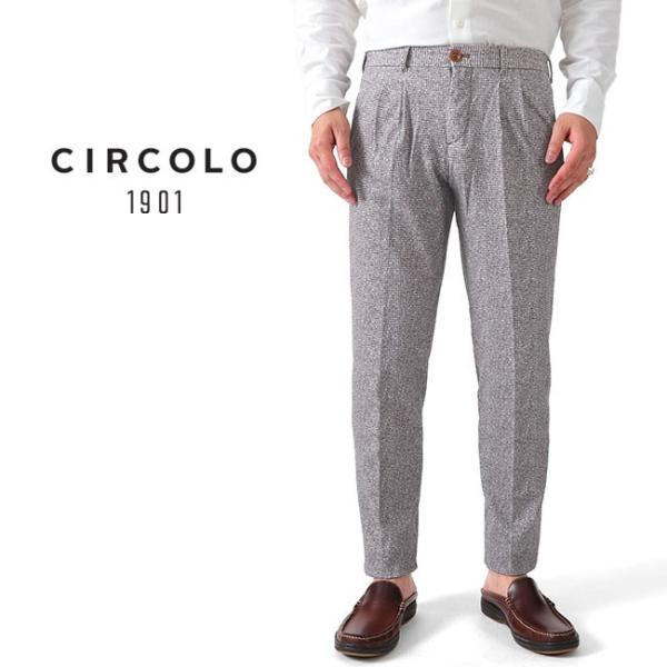 CIRCOLO 1901 チルコロ1901 ツイードプリント ストレッチ