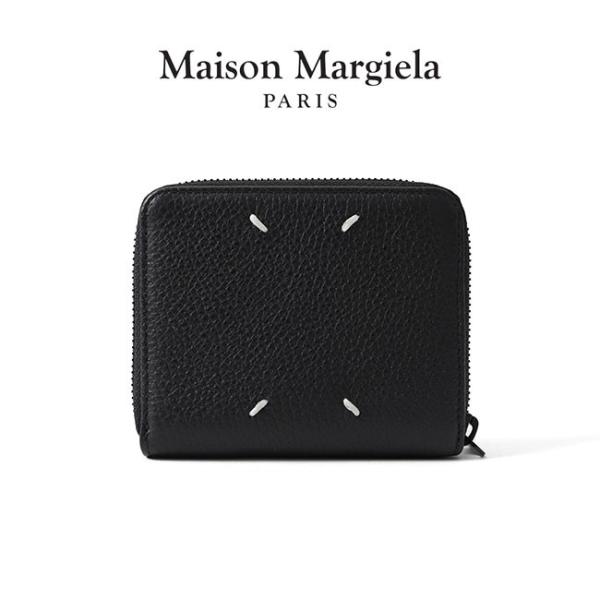 Maison Margiela メゾンマルジェラ グレインレザー ラウンドファスナー 二つ折り 財布 S55UI0197 P2686 レザーウォレット  メンズ レディース