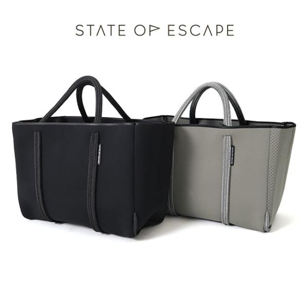 未使用 STATE OF ESCAPE トートバッグ ネオプレン素材 ポーチ付き STATE OF ESCAPE トートバッグ State of Escape ODYSSEY PETITE