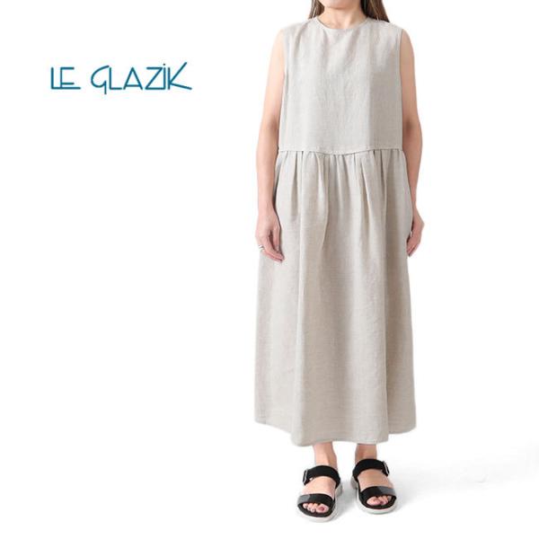 TIME SALE] LE GLAZIK ルグラジック リネン ノースリーブ ワンピース