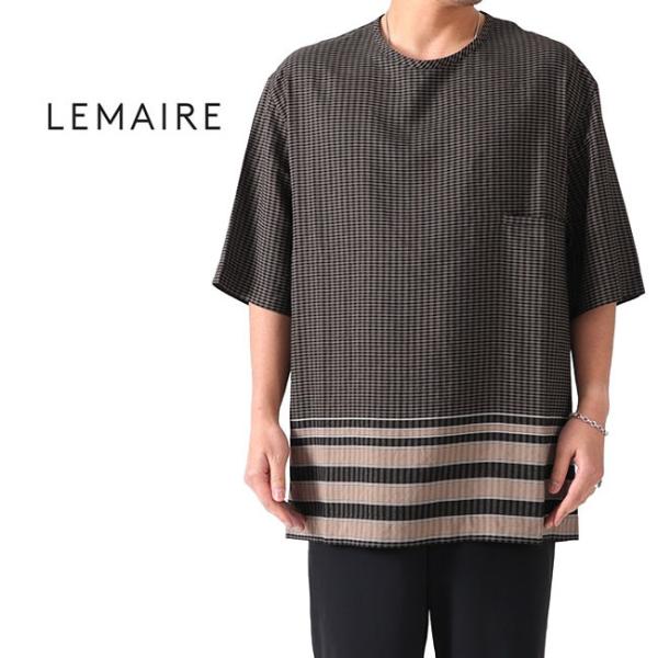 [SALE] LEMAIRE ルメール シャツ地 チェックTシャツ M 191 TO123 LF331 半袖Tシャツ メンズ