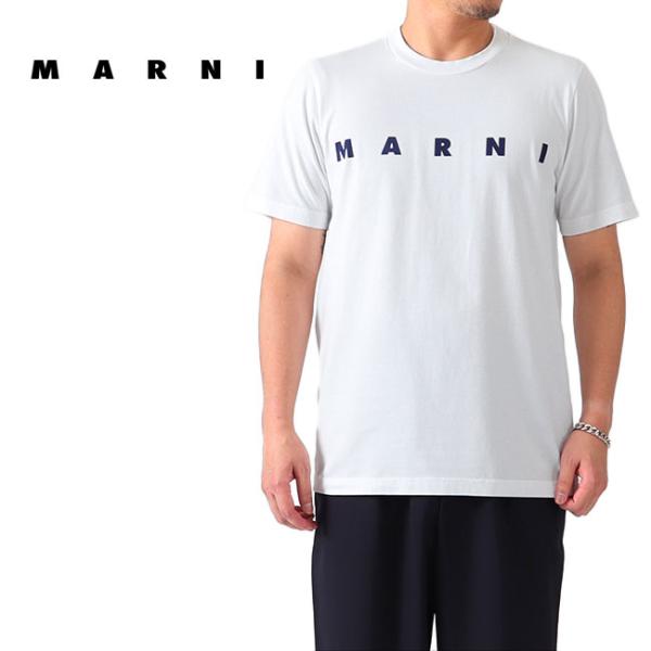 【MARNI】マルニ コットンTシャツ メンズ / ホワイト ブルー - tehrandubshow.com