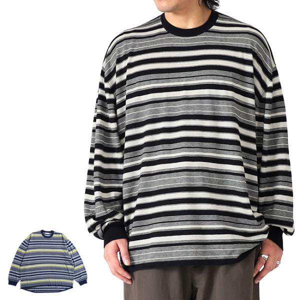 極美品 ポリプロイド ボーダーロンT POLYPLOID サイズ2 POLYPLOID ポリプロイド カシミアシルク ボーダー ハイゲージニット