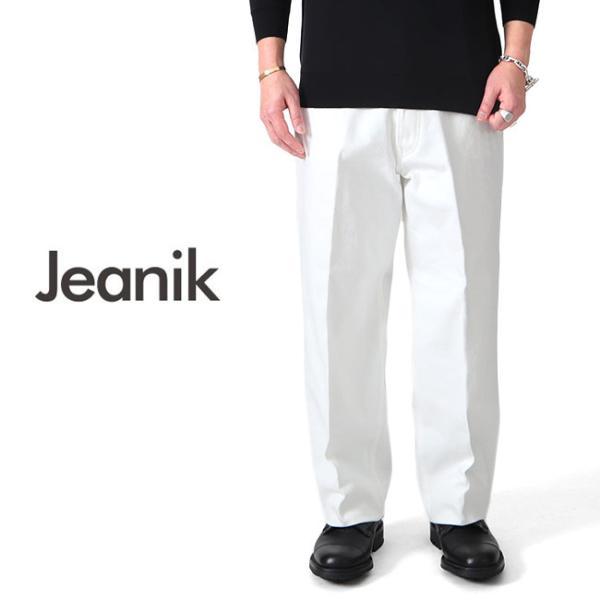 TIME SALE] Jeanik ジーニック ホワイト ワイド デニムスラックス