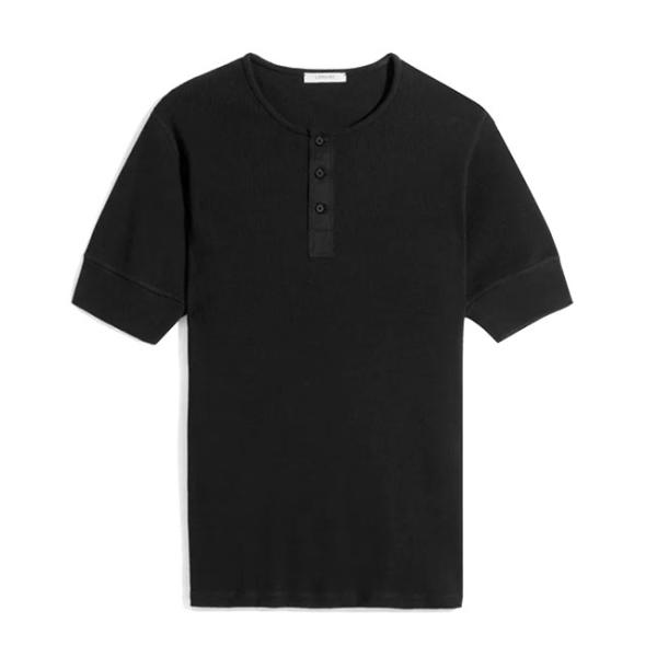 LEMAIRE ルメール コットンリネン ヘンリーネックリブTシャツ TS0007