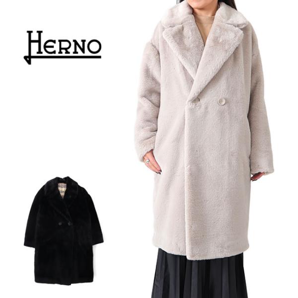 [TIME SALE] HERNO ヘルノ エコファー ダブルブレスト ファーコート CA00044...