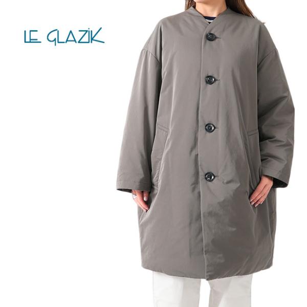 LE GLAZIK ベージュ ノーカラーコート ステンカラーコート 楽天市場】LE GLAZIK ルグラジック ウール リバーシブル カラー