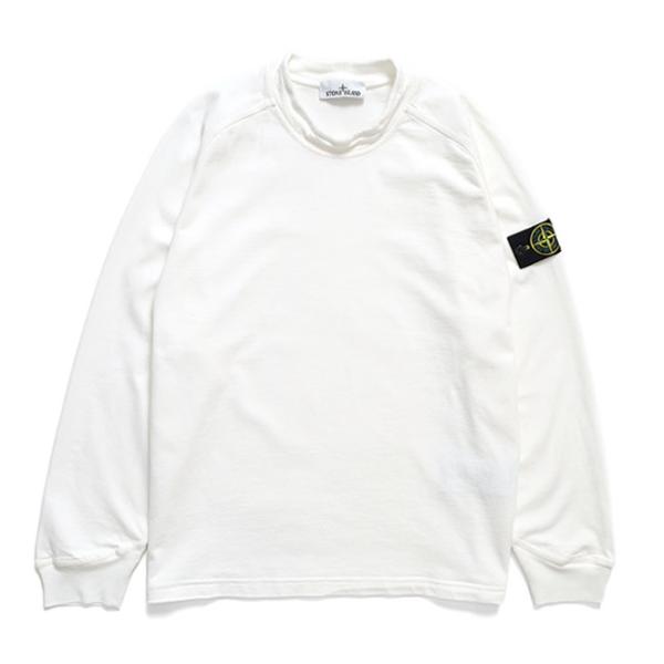 [SALE] STONE ISLAND ストーンアイランド オーガニックコットン スウェットTシャツ 6100030 白 ホワイト ロンT 長袖Tシャツ メンズ