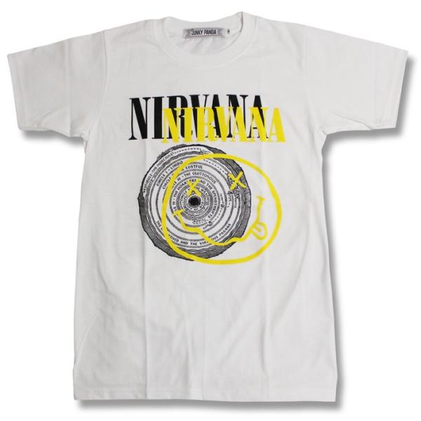 NIRVANA ニルバーナ　ロゴ　ギターTシャツ　赤　Lサイズ golden-t_jp001
