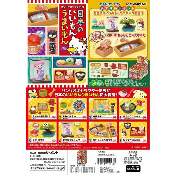 リーメント　サンリオ　日本のいいもんうまいもん　全８種　１ＢＯＸで、ダブらず揃います。