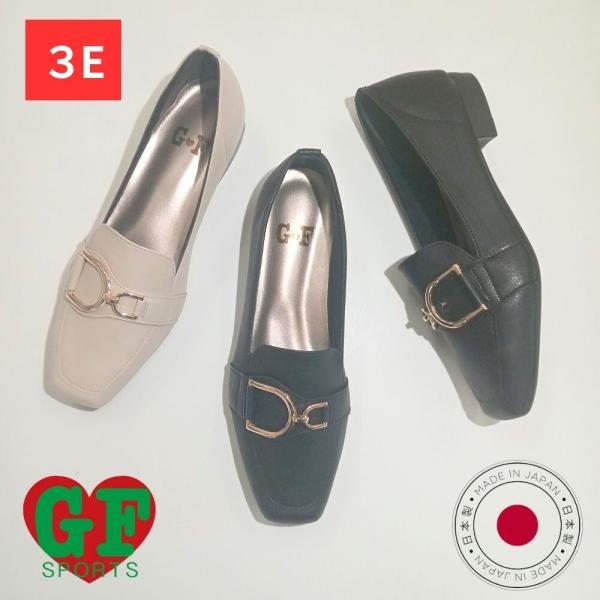 パンプス モカシン ローファー ビットローファー 幅広 3E  ローヒール 婦人靴 レディースシューズ ゴールデンフット