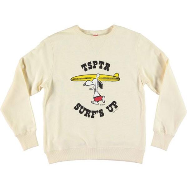 Tsptr X Peanuts ピーナッツ Snoopy Surf S Up Crew Neck Sweat スヌーピー サーフズアップ スエット ナチュラル Golden Tijuana 通販 Yahoo ショッピング