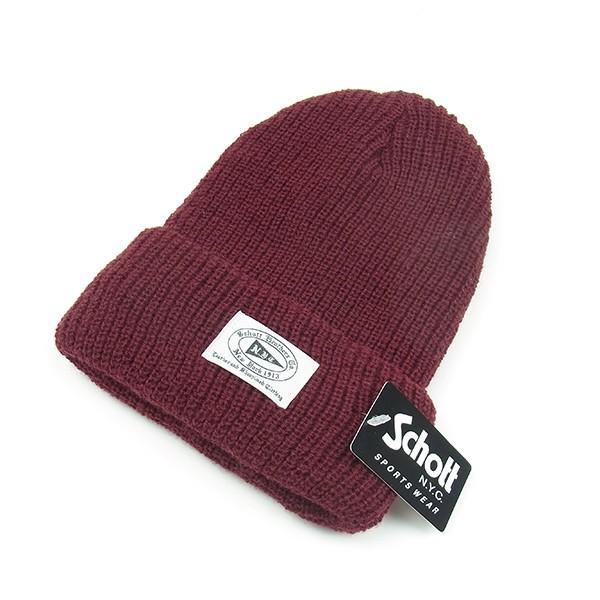 Schott ショット School Watch Cap スクール ワッチ ニット キャップ メンズ レディース ビーニー ワインレッド Golden Tijuana 通販 Yahoo ショッピング