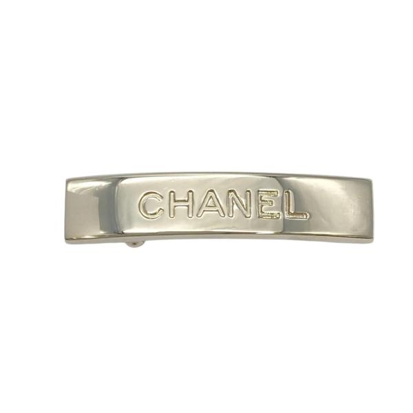 CHANEL シルバー ロゴ バレッタ　ヘアピン CHANEL（シャネル） ロゴ バレッタ ヘアクリップ メタル シルバー