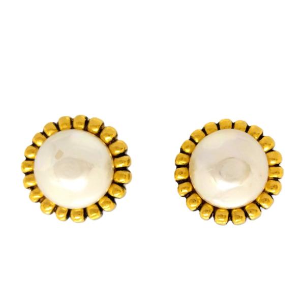 訳ありCHANELパールピアス CHANEL シャネル イヤリング フェイクパール ゴールド 2157