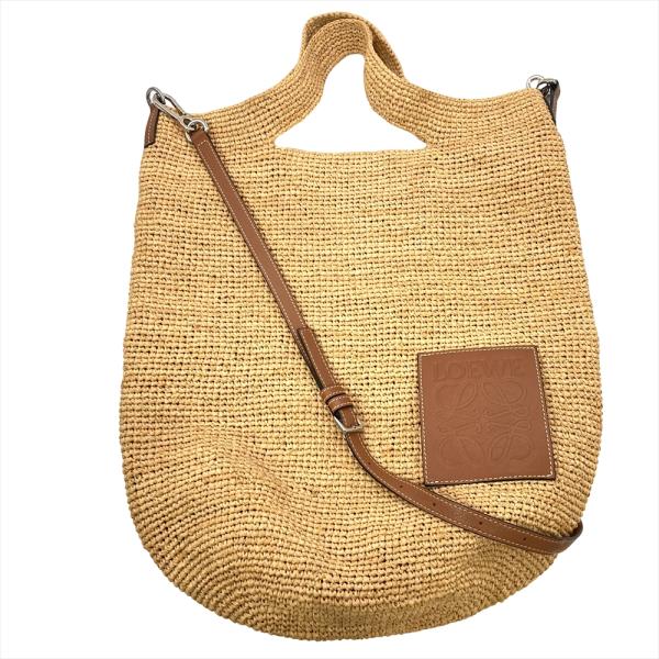 LOEWE（ロエベ） スリットミニ ショルダーバッグ ラフィア レザー