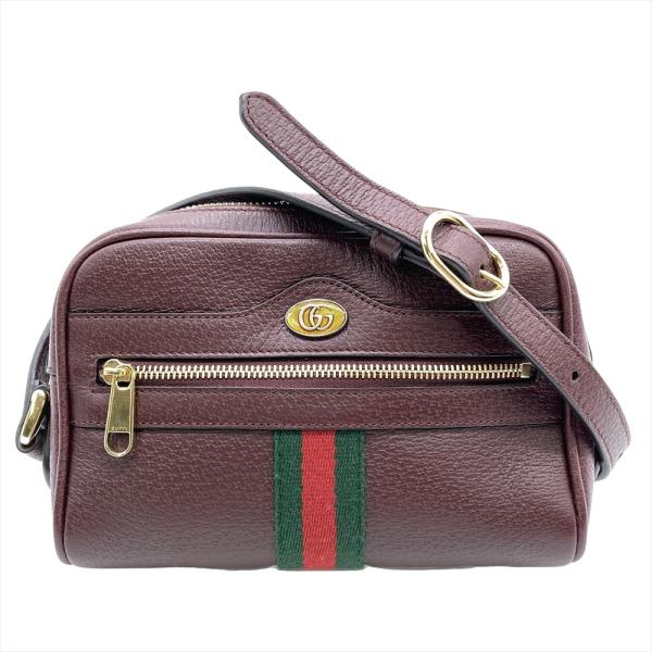 GUCCI オフィディア GGショルダーバッグ　ボルドー Ophidia グッチ GUCCI オフィディア ショルダーバッグ レザー ボルドー
