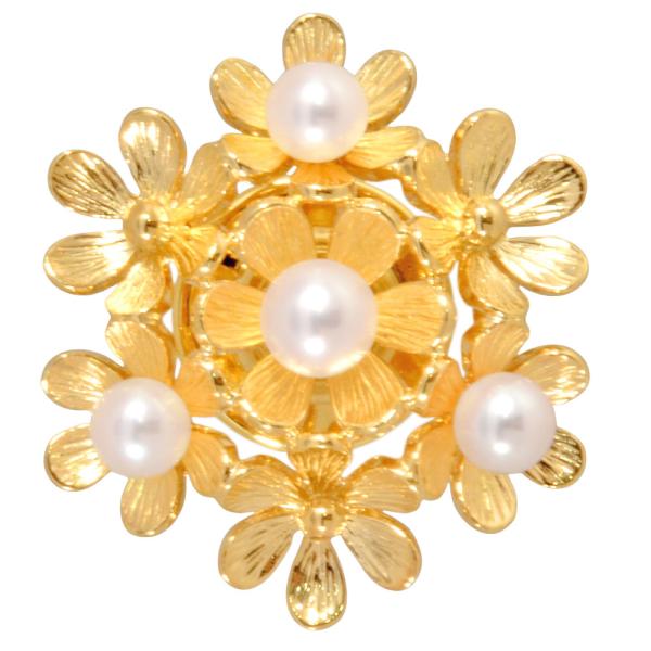 【美品付属品付】MIKIMOTO ミキモト　パール ピン　K18 t MIKIMOTO ミキモト フラワーモチーフ ピン ブローチ パール
