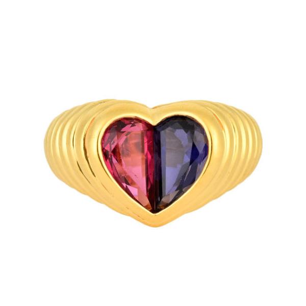 BVLGARI ブルガリ ドッピオ バチェラート ハート リング K18YG