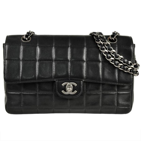 CHANEL（シャネル） チョコバー チェーン ショルダーバッグ ブラック