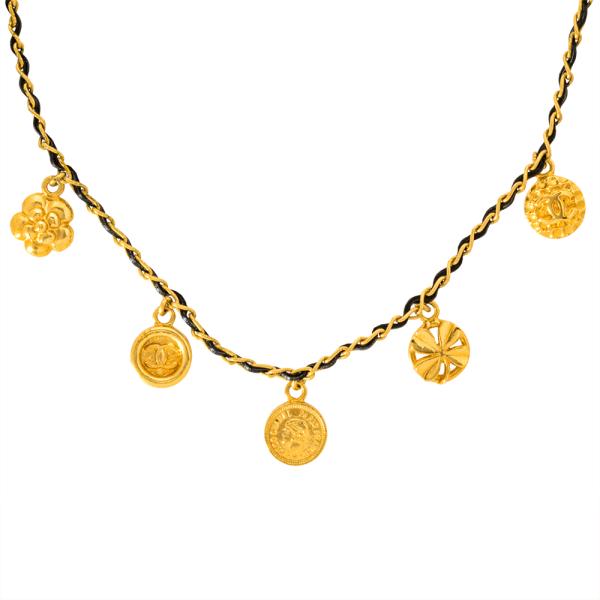 美品】シャネル カメリア コサージュ ココマーク レザー ゴールド金具