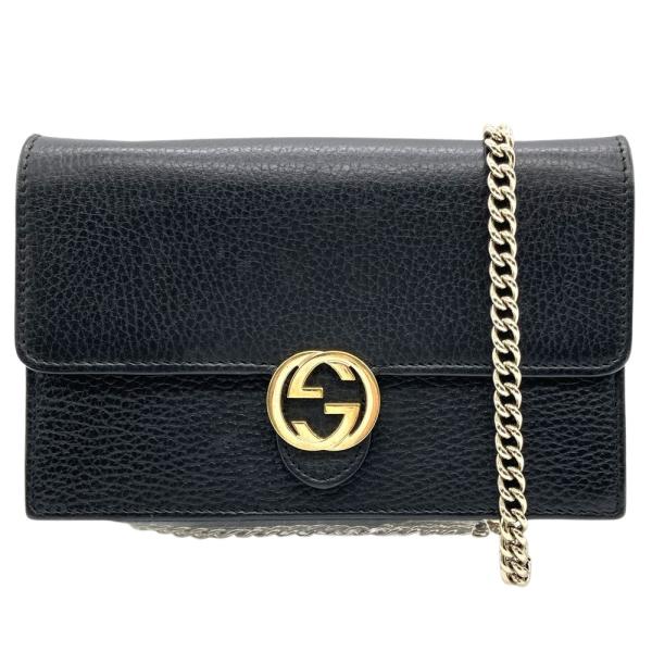 GUCCI グッチ　ウォレットチェーン　インターロッキング　ゴールド　レザー GUCCI グッチ インターロッキングG チェーンウォレット レザー 510314