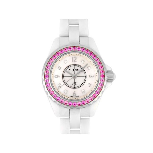 シャネル CHANEL 腕時計 J12 H3243 ピンクサファイア ベゼル 8ポイント ダイヤモンド インデックス ホワイトシェル 文字盤 SS ホワイト セラミック 白 クオーツアナログ 【中古】 楽天市場】シャネル CHANEL 腕時計 J12 H3243 ピンクサファイアベゼル