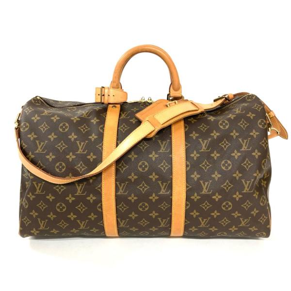 ルイヴィトン　ボストンバッグ　バンドリエール50 モノグラム　ブラウン　ヌメ革 キーポル ルイヴィトン LOUIS VUITTON 50 バンドリエール ボストン