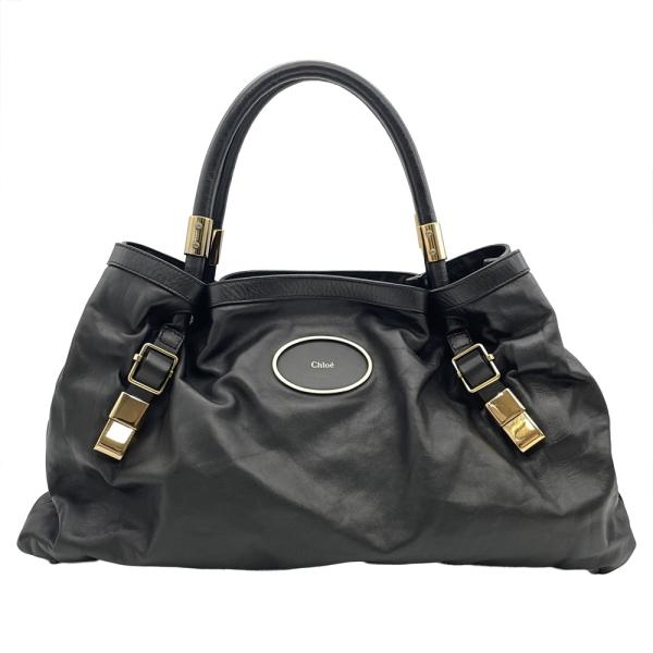 【値下げ】Chloé クロエ レザー トートバッグ ヴィクトリア Chloe（クロエ） ヴィクトリア トートバッグ レザー 021057 ブラック