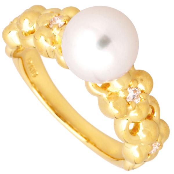 MIKIMOTO ミキモト K18YG パールダイヤモンドリング 約11号 指輪 MIKIMOTO ミキモト リング 指輪 ダイヤモンド 約11.5号 K18YG