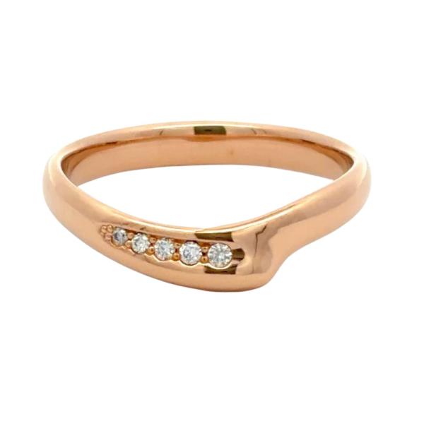 ティファニー Tiffany&amp;Co. オープンハート バンド リング 指輪 約14.5号 K18PG 3.4g ゴールド
