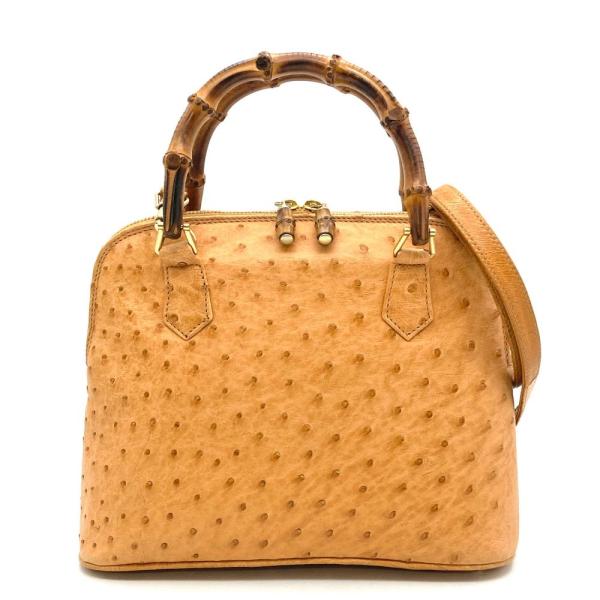 GUCCI グッチ バンブー リザード 2WAYハンドバッグ ブラウン秋