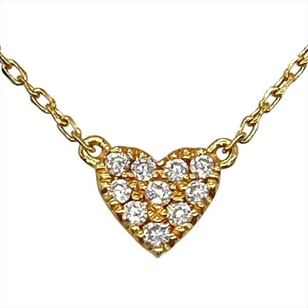 AHKAH（アーカー） ハート パヴェ ネックレス ダイヤモンド 0.05ct