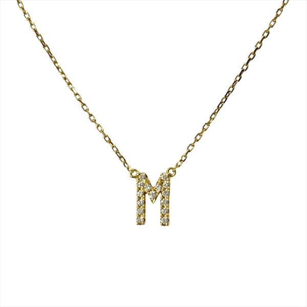 AHKAH（アーカー） イニシャル M ネックレス ダイヤモンド 0.06ct