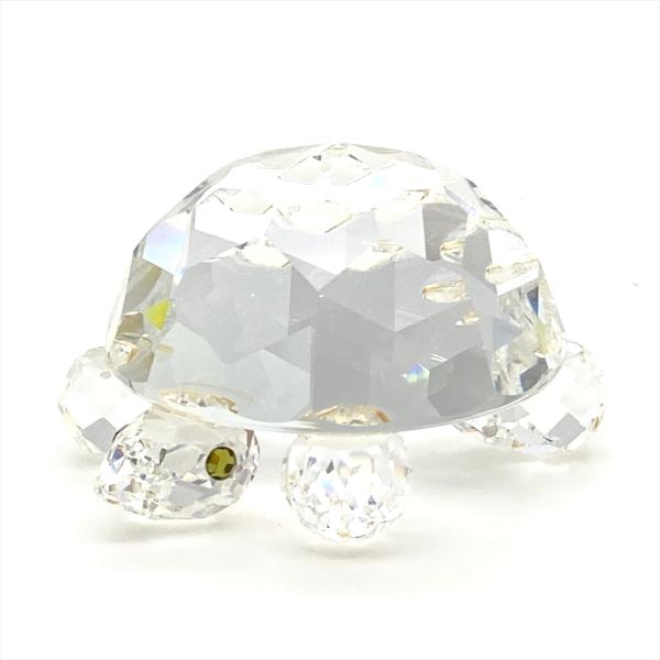 【スワロフスキー】ガラス製置物 SWAROVSKI（スワロフスキー） ラージ タートル 亀 オブジェ 置物 7632