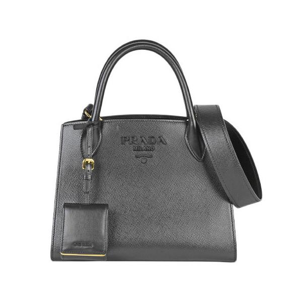 PRADA プラダ サフィアーノ モノクローム 2WAYショルダーバッグ ハンドバッグ ブルー レザー 1BA186 シルバー金具 PRADA - PRADA プラダ ハンドバッグ モノクローム 2WAYの通販 by RECLO