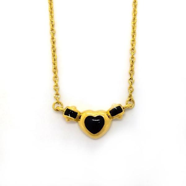 Cristian Dior ハート型ペンダントネックレス Dior ハート型 ネックレス ストーン付き 美品クリスチャンディオール