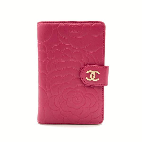 CHANEL（シャネル） ココマーク カメリア 二つ折り財布 ラムスキン