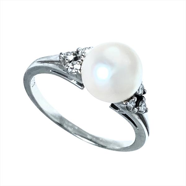 6/美品 ミキモト Pt900 真珠 パール約11.8㎜ ダイヤ リング 指輪 MIKIMOTO（ミキモト） 一粒パール リング 指輪 ダイヤモンド 約11.5号